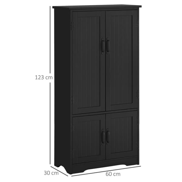 Rootz Kitchen Buffet - Contemporary Cabinet - Black Storage Unit - Modern Elegance - 60L X 30W X 123H CM