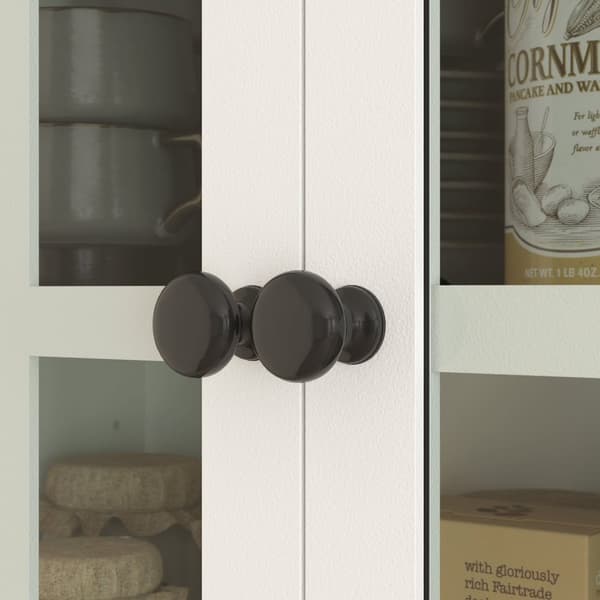 Rootz Kitchen Cabinet med glasdøre - Opbevaring af opvask - Spisestueskab - rigelig opbevaring - 68 x 39,5 x 170 cm, hvidbrun