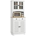 Miniatyrbillede 10 af 11: Rootz Kitchen Cabinet med glasdøre - Opbevaring af opvask - Spisestueskab - rigelig opbevaring - 68 x 39,5 x 170 cm, hvidbrun