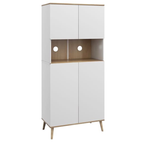 Rootz Kitchen Buffet -kaappi - säilytyskaappi - Keittiön sivupöytä - Korkeuden säädettävät hyllyt - 80w x 40d x 178h cm