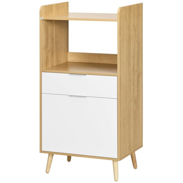Rootz Microwave Kitchen Trolley - Mobil Kitchen Island - Rolling Cart - Justerbar förvaring - 58 x 40 x 118 cm