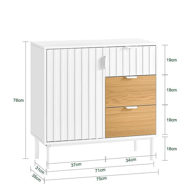 Rootz Multi -Partment Sideboard - Closet - förvaringsskåp - Stabilitet - 75x76x35cm