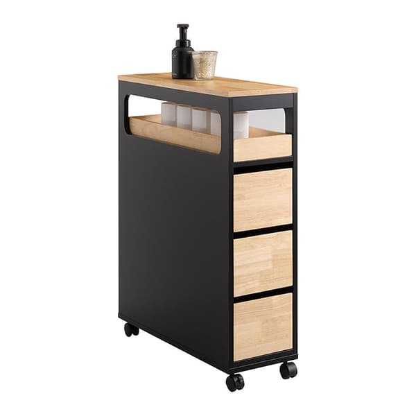 Rootz Rolling Storage Cart - Mobile Storage -järjestäjä - kapea avaruuskärry - monipuolinen tallennustila - 24 cm x 82 cm x 65cm