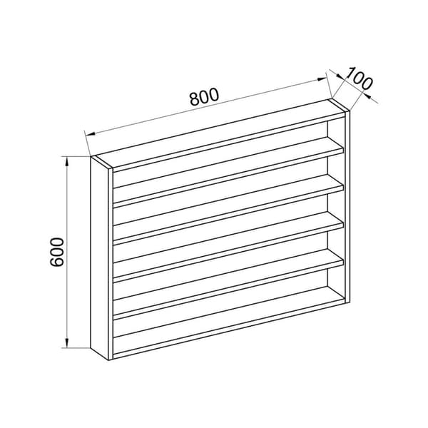 Esaldi hylder, reoler køkken 80 cm 5 hylder hvid.
