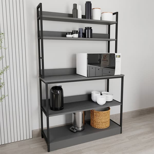 Insasi hylder, reoler køkken 101 cm 5 hylder antracit grå.