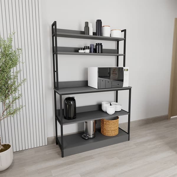 Insasi hylder, reoler køkken 101 cm 5 hylder antracit grå.