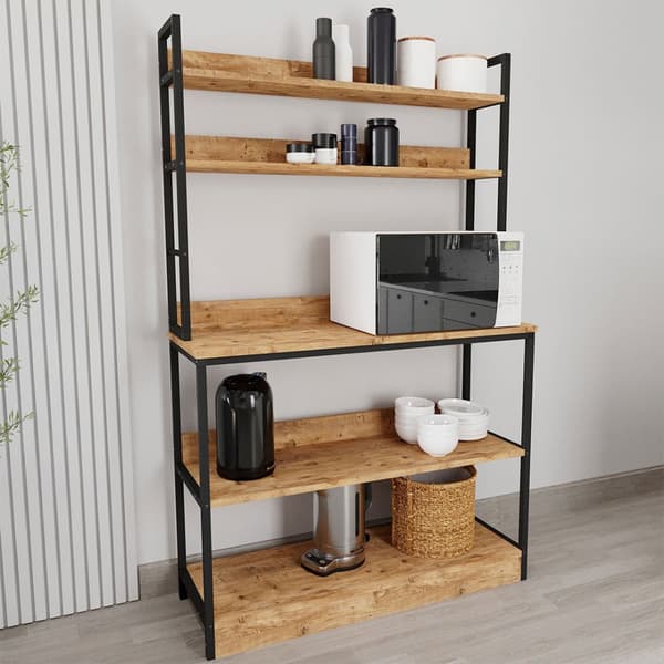 Insasi hylder, reoler køkken 101 cm 5 hylder eg dekor.