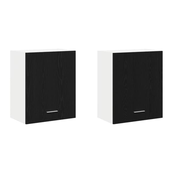 vidaXL Riippukaapit - 2 pakkausta - Musta tammi, 100x31x60 cm - Valmistettu teknisestä puusta