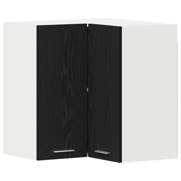 vidaXL Køkkenskab Sort eg Konstrueret træ 57 x 57 x 60 cm 2 Døre