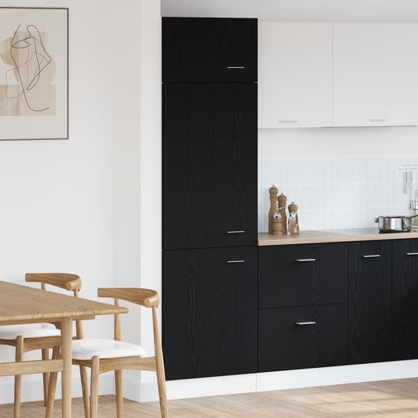 vidaXL Køkken Skab Sort eg Konstrueret træ 60 x 31 x 207 cm Døre