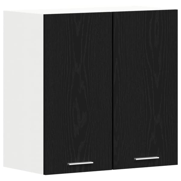 vidaXL Køkkenskab Sort egetræ Konstrueret træ 60 x 31 x 60 cm Døre