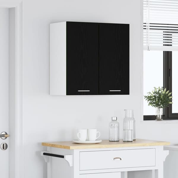 vidaXL Køkkenskab Sort egetræ Konstrueret træ 60 x 31 x 60 cm Døre