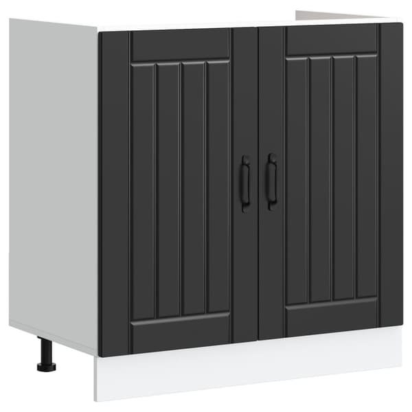 vidaXL Sæt af 2 Sort Træ 80x46x81.5 cm Justerbare fødder