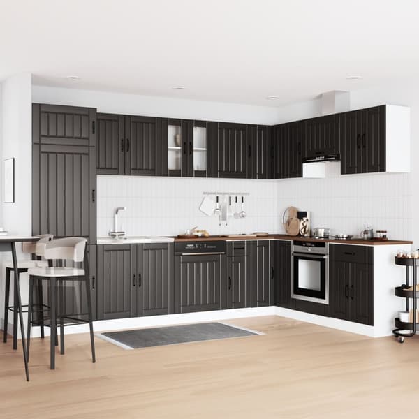 vidaXL Sæt af 2 Sort Træ 80x46x81.5 cm Justerbare fødder