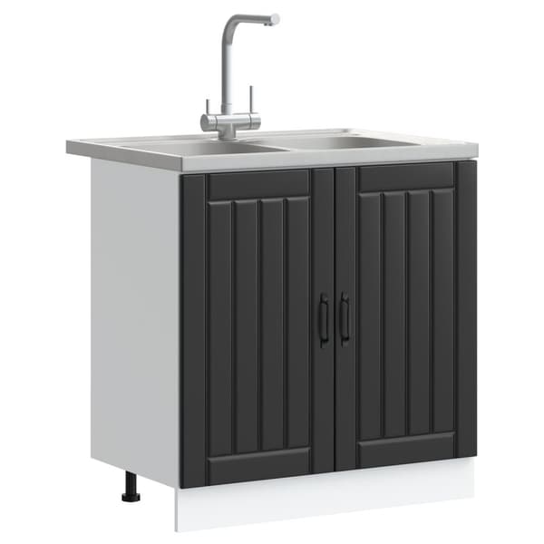 vidaXL Sæt af 2 Sort Træ 80x46x81.5 cm Justerbare fødder