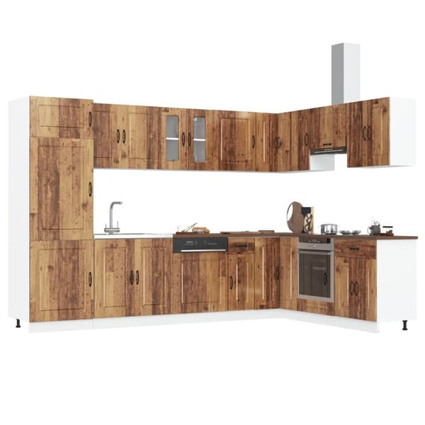 vidaXL Kökskåp Set av 2 Gammalt trä Konstruerat trä 80 x 46 x 81.5 cm