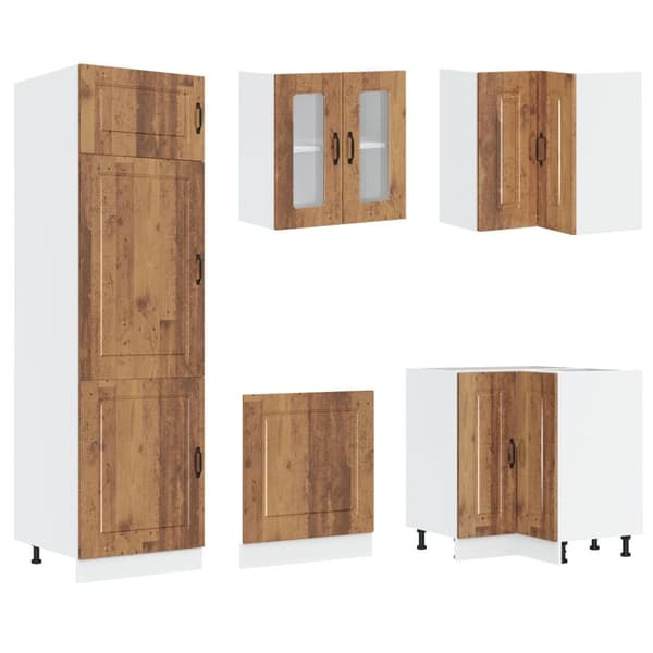 vidaXL Kökskåp Set av 2 Gammalt trä Konstruerat trä 80 x 46 x 81.5 cm