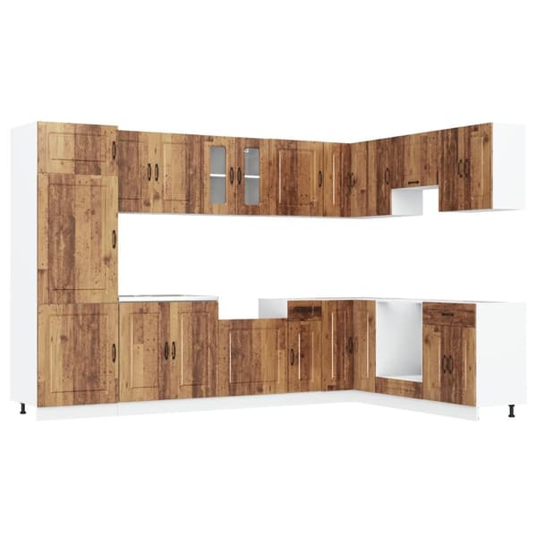 vidaXL Kökskåp Set av 2 Gammalt trä Konstruerat trä 80 x 46 x 81.5 cm