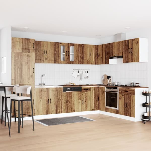 vidaXL Kökskåp Set av 2 Gammalt trä Konstruerat trä 80 x 46 x 81.5 cm