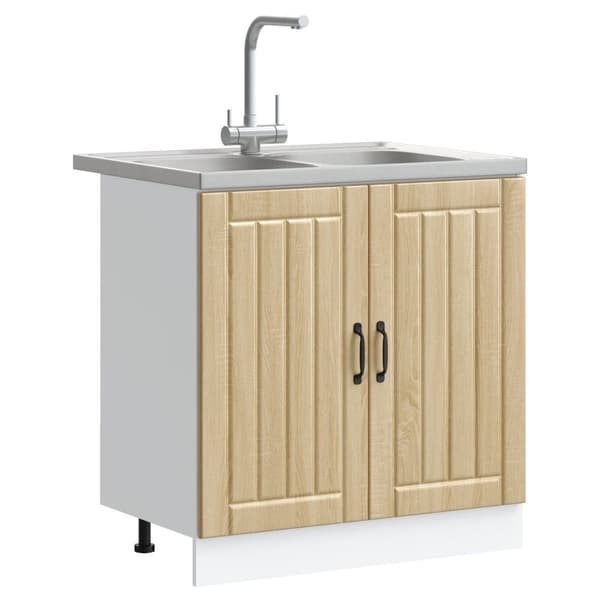 vidaXL Set med 2 Sonoma ek Konstruerat trä 80 x 46 x 81.5 cm