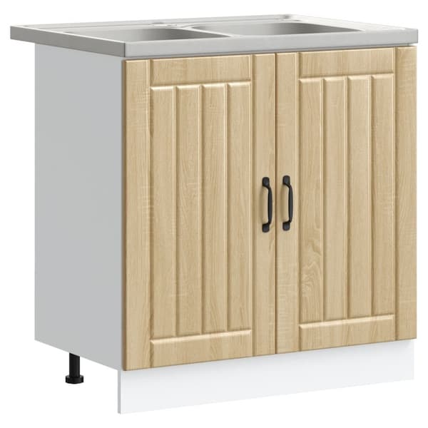 vidaXL Set med 2 Sonoma ek Konstruerat trä 80 x 46 x 81.5 cm