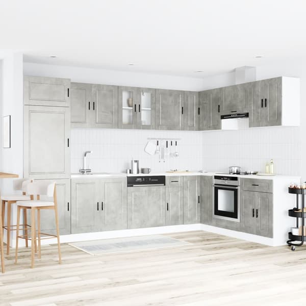 vidaXL Set om 2 Betonggrå Konstruerat trä 80x46x81.5 cm