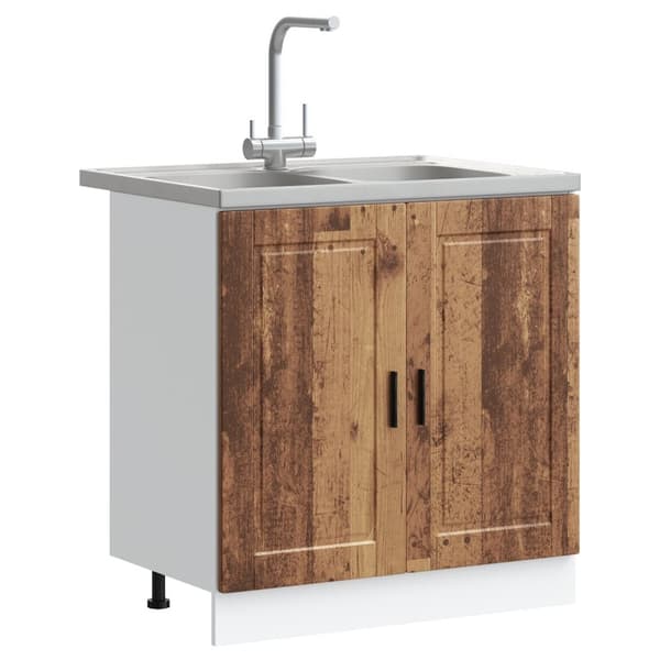 vidaXL Sæt af 2 Gammel træ Konstrueret træ 80x46x81.5 cm Vaskebunke