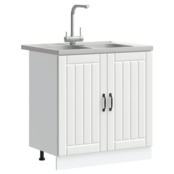 vidaXL Sæt af 2 Hvid Konstrueret træ 80x46x81,5 cm