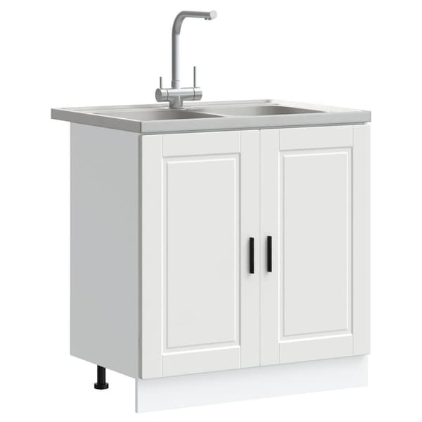 vidaXL Set om 2 Vit Konstruerat trä 80x46x81.5 cm