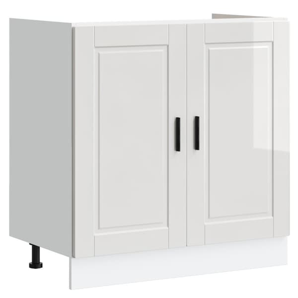 vidaXL Sæt af 2 Højglanshvid Konstrueret træ 80x46x81,5 cm
