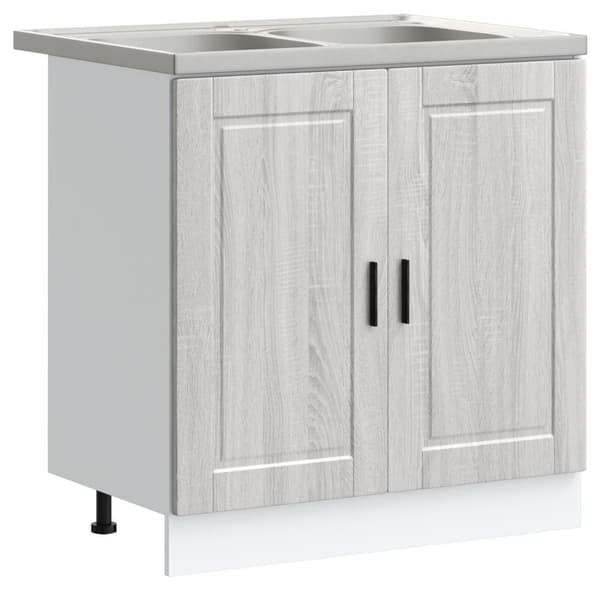 vidaXL Sæt af 2 Grå sonoma Konstrueret Træ 80x46x81.5 cm