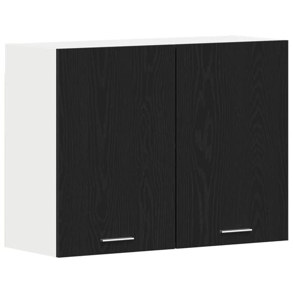 vidaXL Musta Tammi Riippukaappi - 80x31x60 cm - Valmistettu Teknisestä Puusta