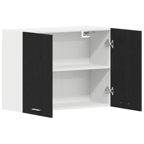 vidaXL Musta Tammi Riippukaappi - 80x31x60 cm - Valmistettu Teknisestä Puusta