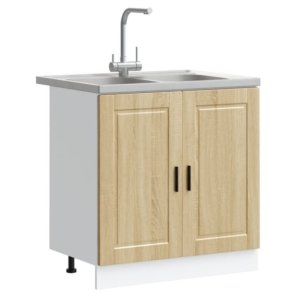 vidaXL 2- værk Sonoma eg Konstrueret træ 80x46x81.5 cm Justérbare ben