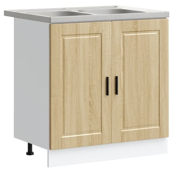 vidaXL 2- værk Sonoma eg Konstrueret træ 80x46x81.5 cm Justérbare ben