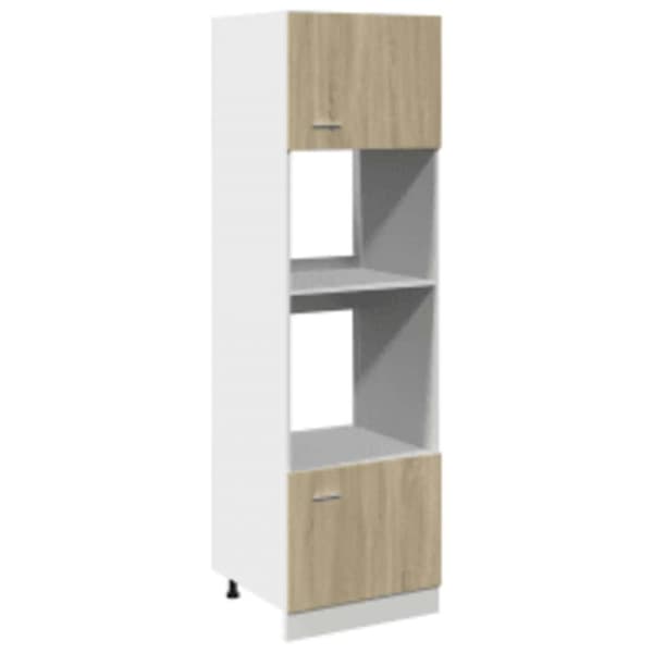 vidaXL skab til mikroovn 60x57x207 cm konstrueret træ sonoma-eg