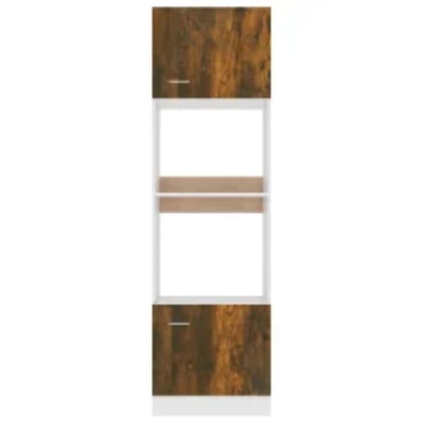 vidaXL Skåp för mikrovågsugn rökfärgad ek 60x57x207 cm konstruerat trä
