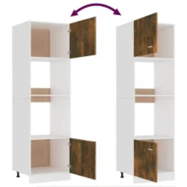 vidaXL Skåp för mikrovågsugn rökfärgad ek 60x57x207 cm konstruerat trä