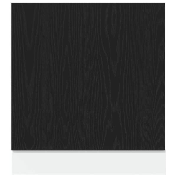 vidaXL låge til opvaskemaskine 60x1,5x67 cm konstrueret træ sort-eg