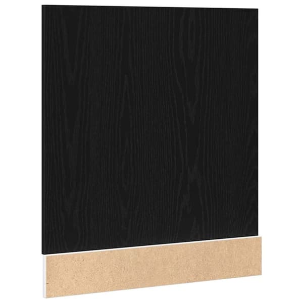 vidaXL låge til opvaskemaskine 60x1,5x67 cm konstrueret træ sort-eg