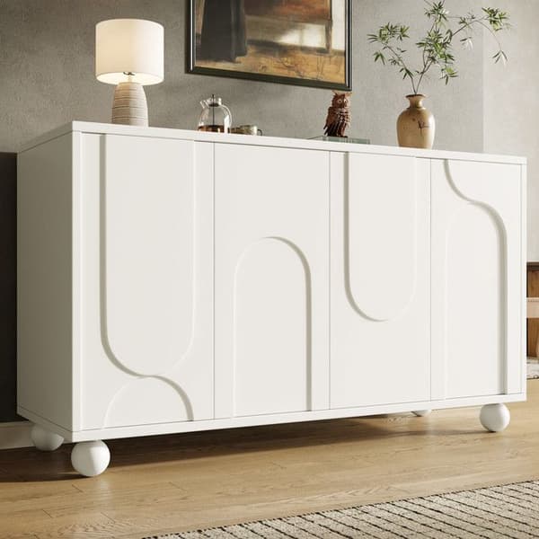 Skåp (120 x 35 x 71 cm) Förvaringsskåp, buffé med förvaringsutrymme, vit