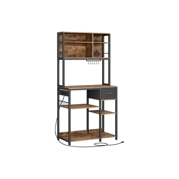 Stående hylla, KKS027K02, 40x80 cm, Brun-Svart