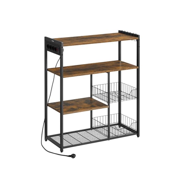 Köksregal, VASAGLE, 35x80x93,5 cm, Industriell design, Vintagebrun, Stål.