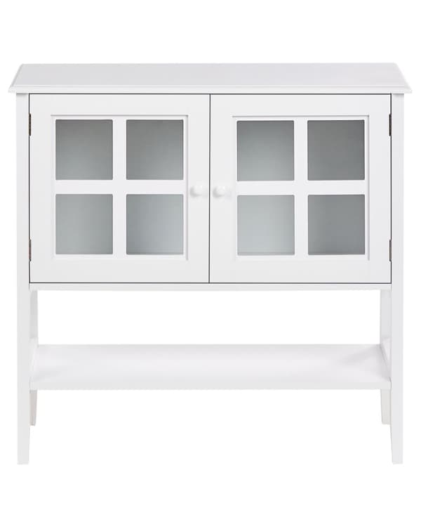 Kommode Hvid Blank MDF med Sort Mat og Guld Metalben 120 x 40 x 82 cm 2 Låger Opbevaring Moderne Stil Minimalistisk Indgraveret Mønster Dekor