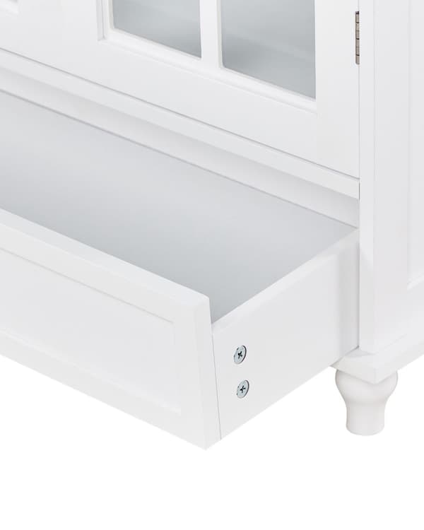 Kommode Hvid Blank MDF med Sort Mat og Guld Metalben 120 x 40 x 82 cm 2 Låger Opbevaring Moderne Stil Minimalistisk Indgraveret Mønster Dekor