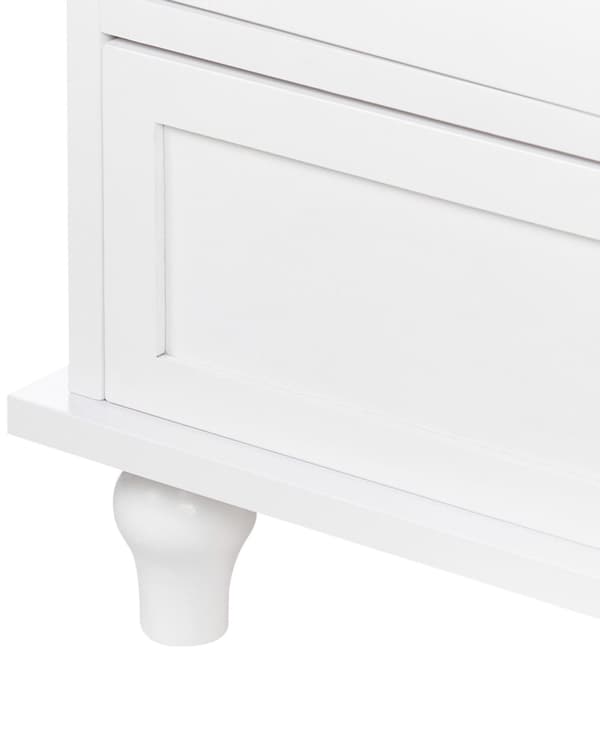 Kommode Hvid Blank MDF med Sort Mat og Guld Metalben 120 x 40 x 82 cm 2 Låger Opbevaring Moderne Stil Minimalistisk Indgraveret Mønster Dekor