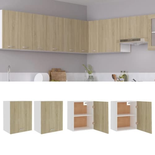 Väggskåp “Lyon” 2 st sonoma-ek 50x31x60 cm konstruerat trä