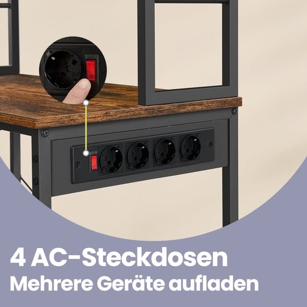 Keukenplank met stopcontacten, staande plank, magnetronplank
