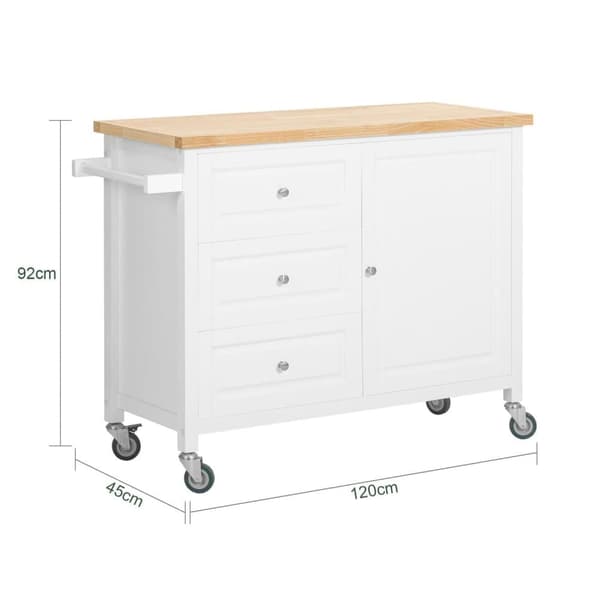 Keittiösaari, FKW106-WN, 120x45x92 cm, Valkoinen
