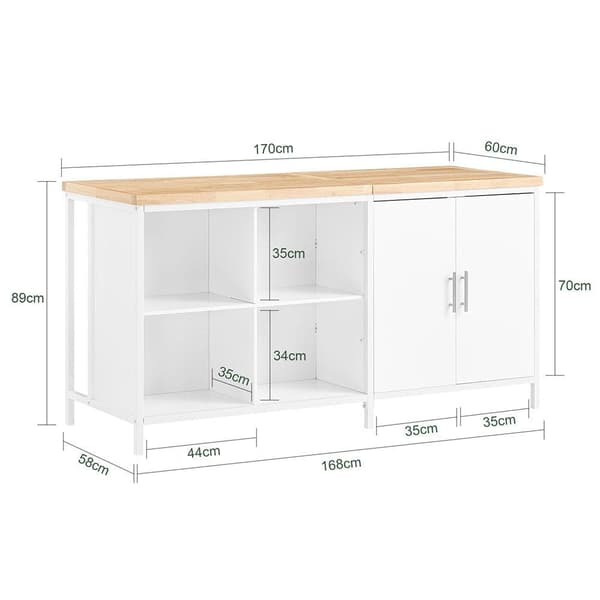 Keittiösaari, KNL09-WN, 170x60x89 cm, Ruskea